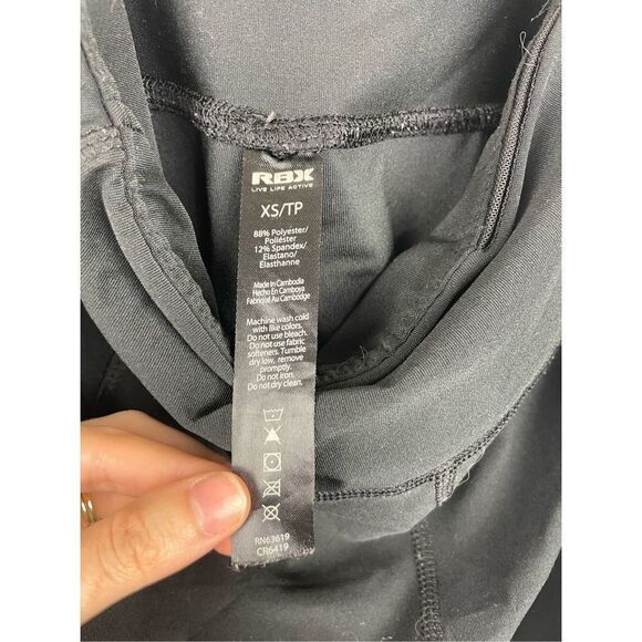 RBX Black Mesh Cross Strap Design 7/8 Leggings - Picture 10 of 10